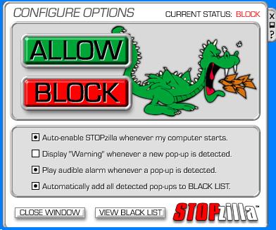 Stopzilla Popup Blocker Help